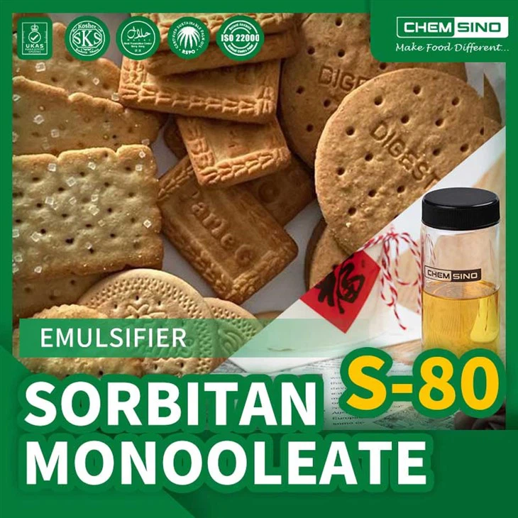Gıda Sınıfı Sorbitan Monooleate E494 Emülgifier Satılık