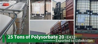Özbekistan'a 25 Ton Polisorbat 20 (E432) İhraç Edildi